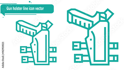 Gun holster line icon vector
