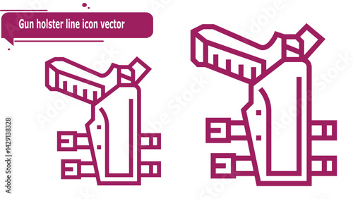 Gun holster line icon vector