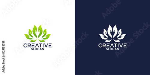 hand shaped lotus flower logo vector design
