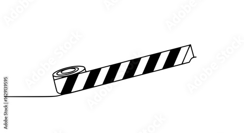 construction outline icon depicting a rolled barrier tape  