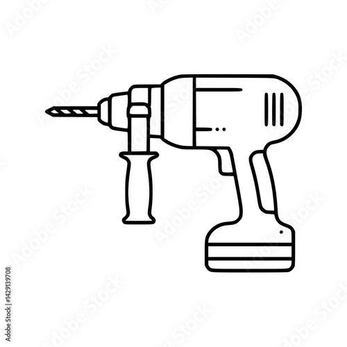 Cordless Electric Drill Outline Icon for Construction  