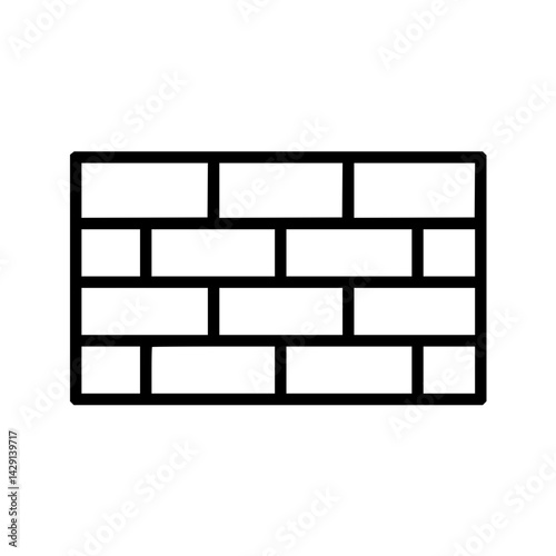 Outline icon of a brick wall in minimalist style  