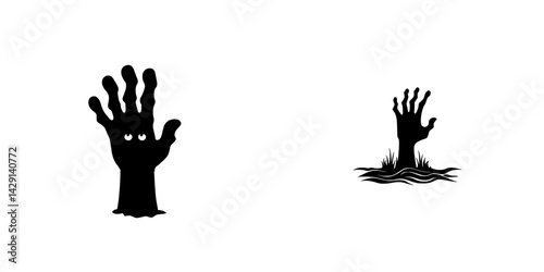 Hand icon vector illustration depicting spooky and eerie designs suitable for Halloween or horror-themed projects