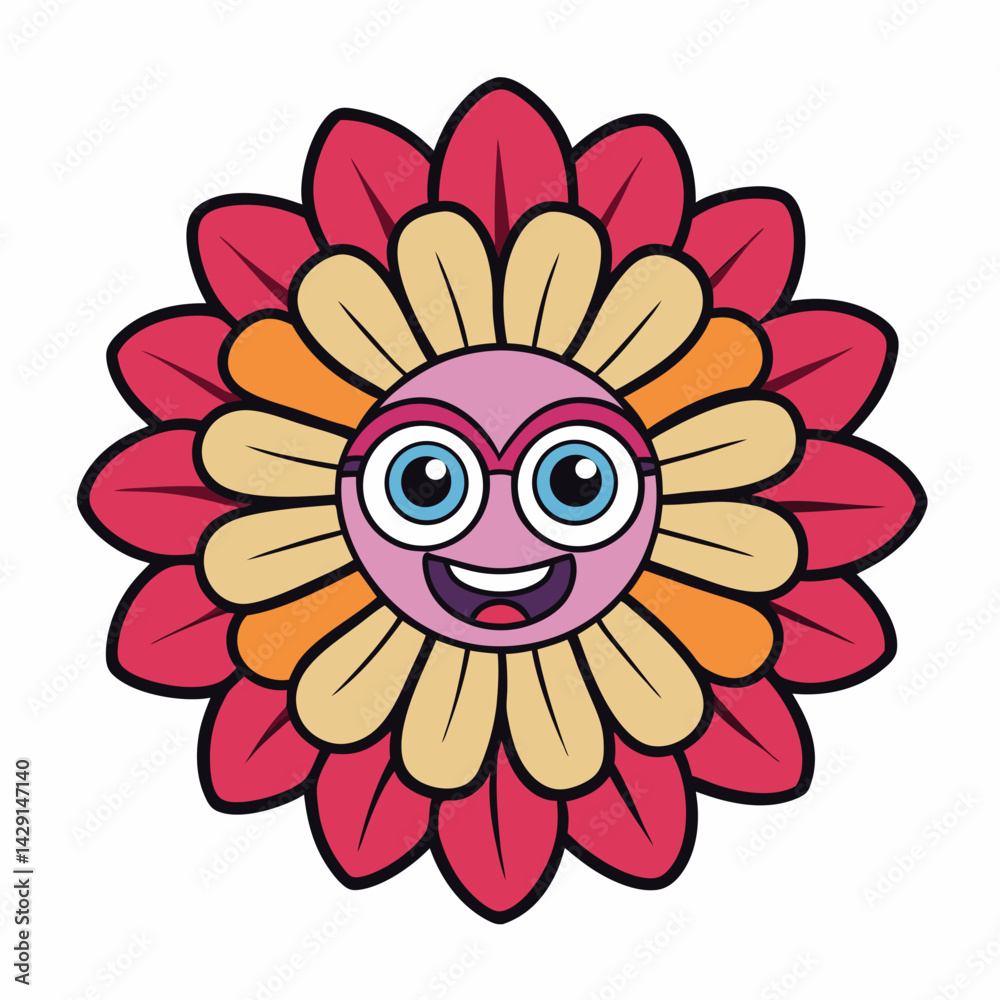 Fototapeta premium funny cartoon flower