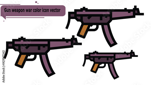 Gun weapon war color icon vector