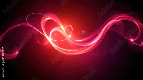 Pink light flare effect with magic lens sparkle shine. Flash glare glow with glitter on neon line vector. Abstract bright beam divider collection. Festive and glamour magenta border overlay asset