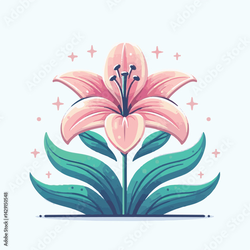 floral, lily, flower, nature, blossom, plant, white, background, spring, flora, bouquet, isolated, botanical, decoration, summer, botany, leaf, bloom, beautiful, green, closeup, petal, illustration, g