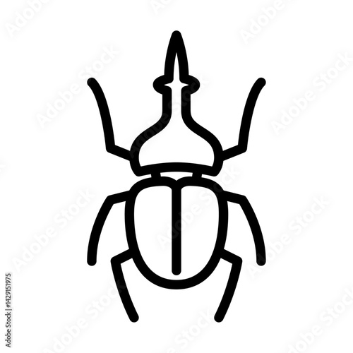 hercules beetle outline icon. insect black line illustration.
