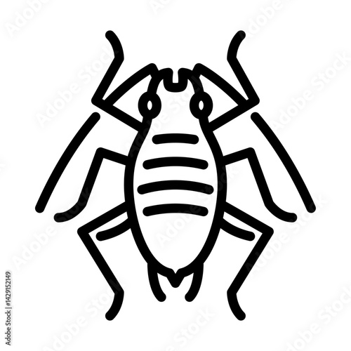 aphid outline icon. insect black line illustration.