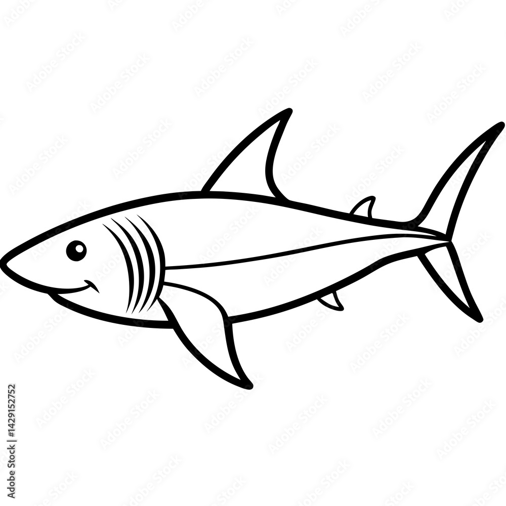 Obraz premium Mako Shark in Clean Line Design