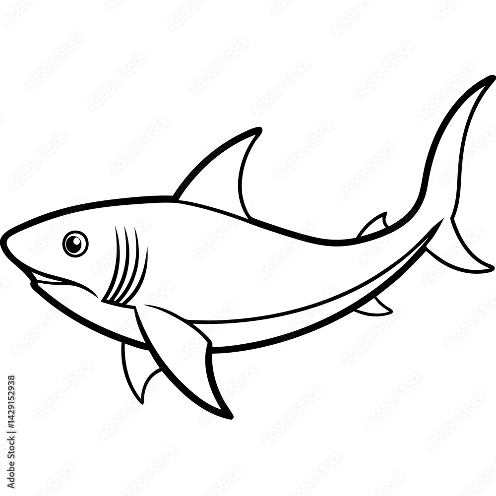 Obraz premium Mako Shark in Clean Line Design