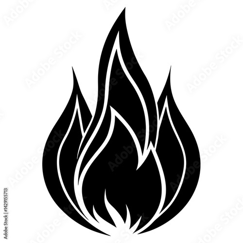 fire vector icon on white background 
