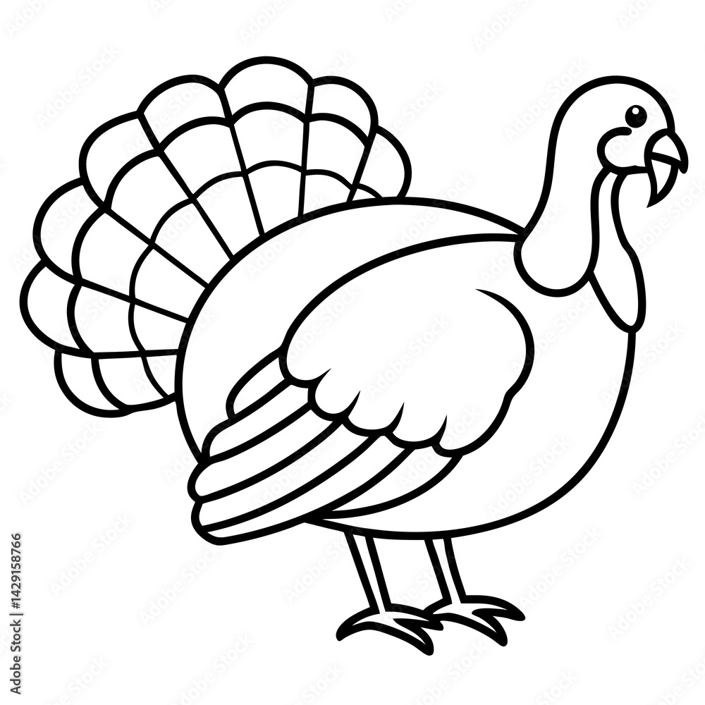 Modern One-Line Turkey Vector Illustration Modern One-Line Turkey Vector Illustration