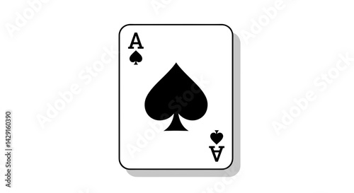 Ace Playing Card Poker Game Flat Vector Icon Design