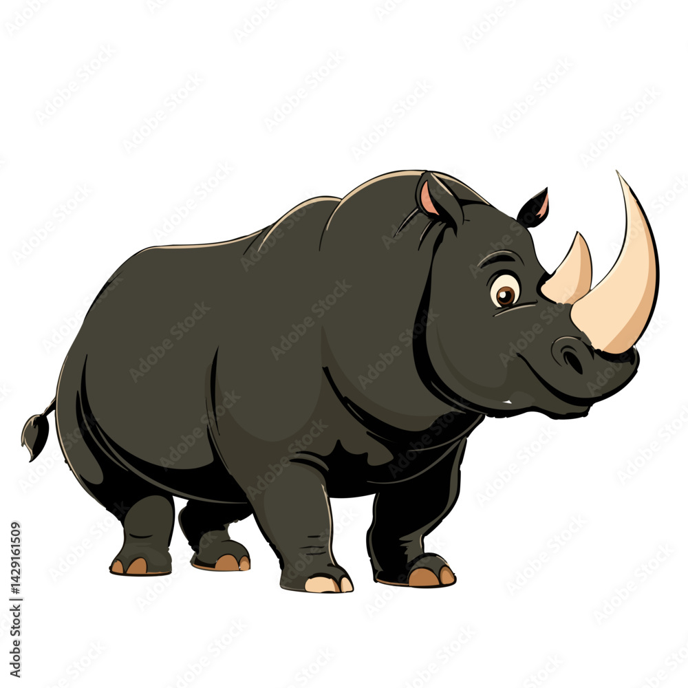 Fototapeta premium Vector illustration of a rhino