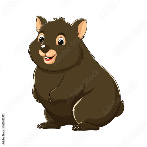 Vector illustration of a wombat