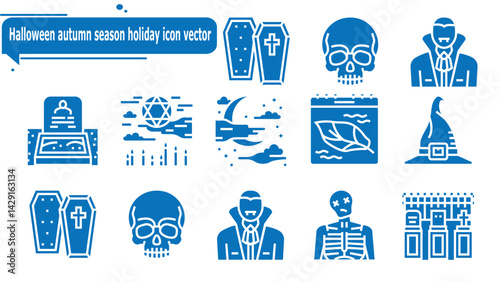 Halloween autumn season holiday icon vector