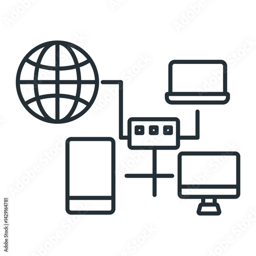 local network icons isolated on White Background. Flat style design