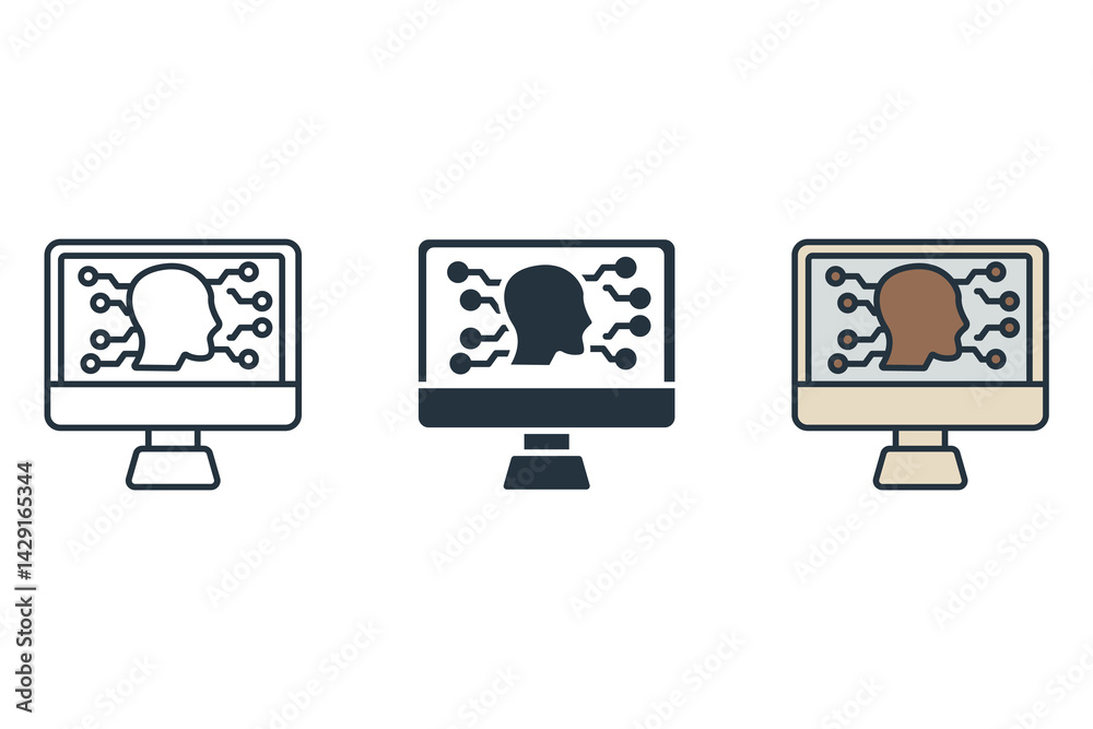 cognitive experience icons isolated on White Background. Flat style design cognitive experience icons isolated on White Background. Flat style design