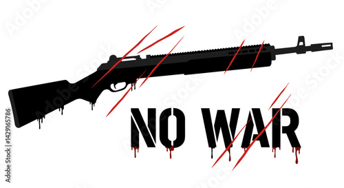  Not a bad call. Gun illustration with "No War" message in bold design