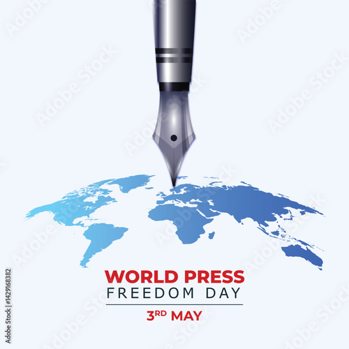 World Press Freedom Day or World Press Day. 3D illustration
