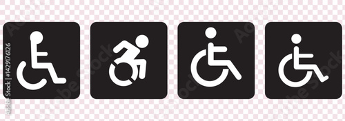 Disabled handicap icon. wheelchair sign. vector illustration.