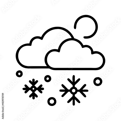 Illustration of winter snow snowflakes cloud weather forecast cold climate snowy season design element