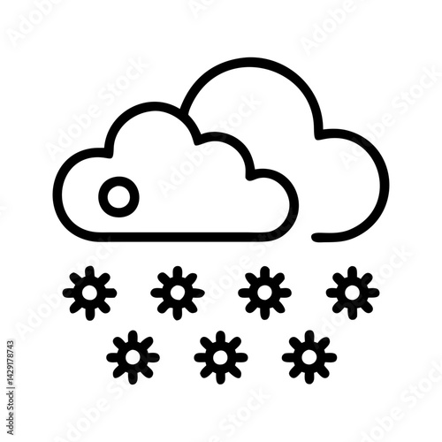 Snow cloud weather forecast icon winter snowfall snowflake climate meteorology nature cold season