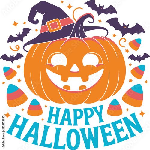 Spooky Halloween vector with festive typography and eerie graphics