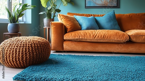 Turquoise rugs add a vibrant touch to flooring