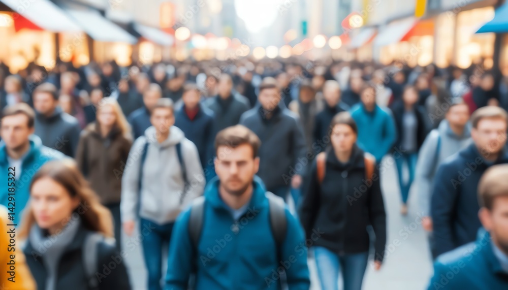 custom made wallpaper toronto digitalBlurry Crowd of People Walking City Street Urban Anonymous Commute