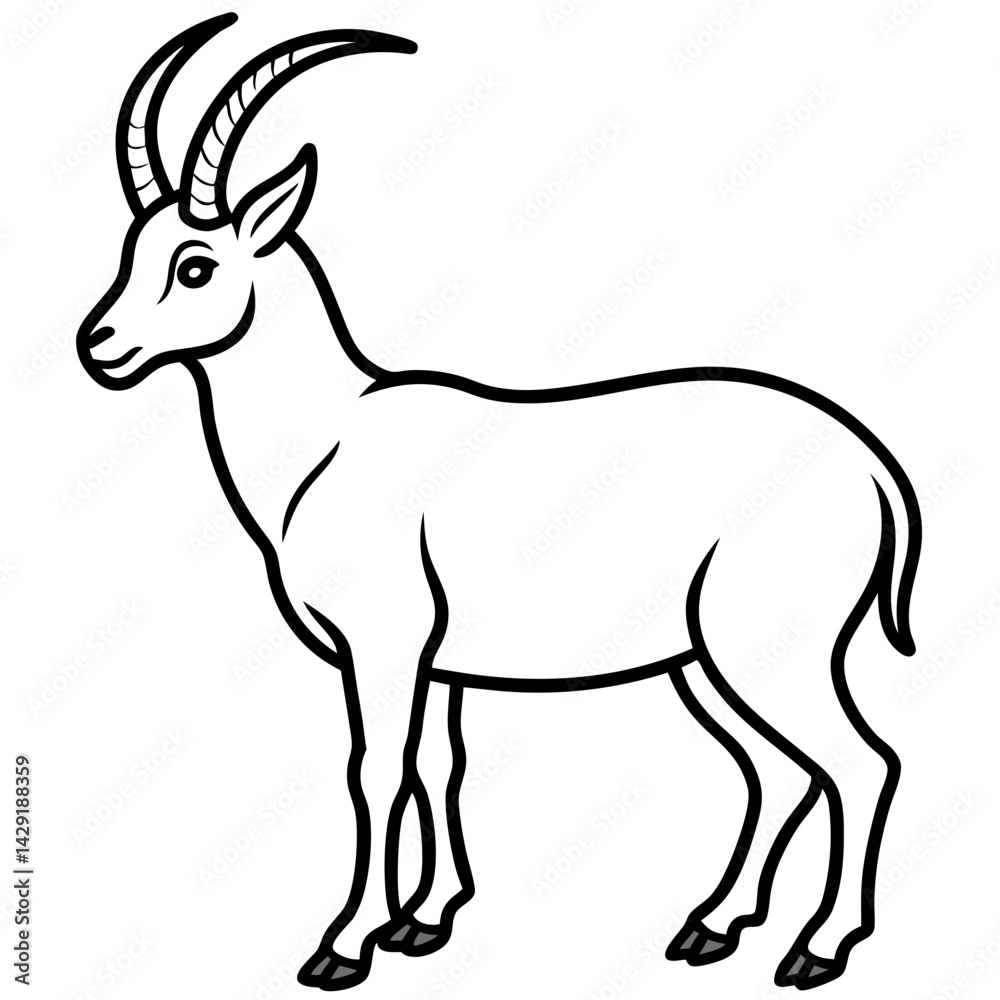 Obraz premium Sleek Ibex Line Art Vector