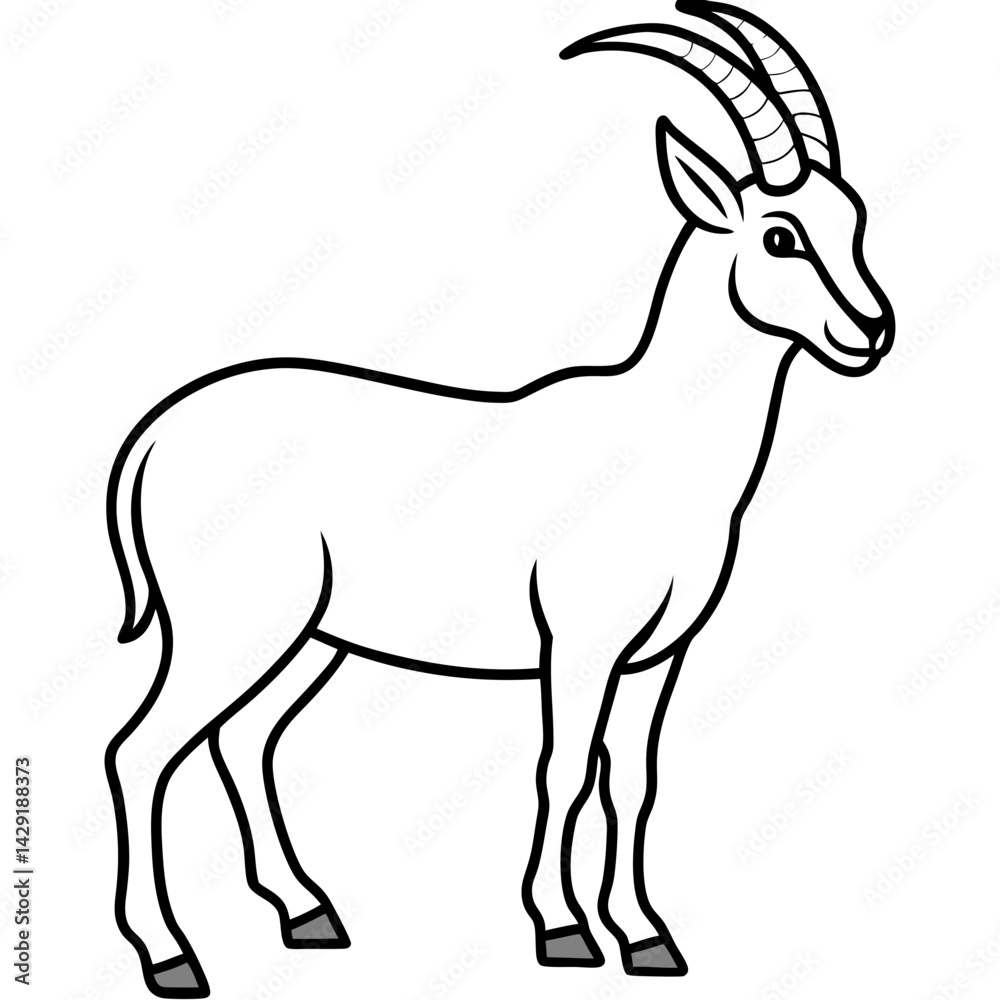 Obraz premium Sleek Ibex Line Art Vector
