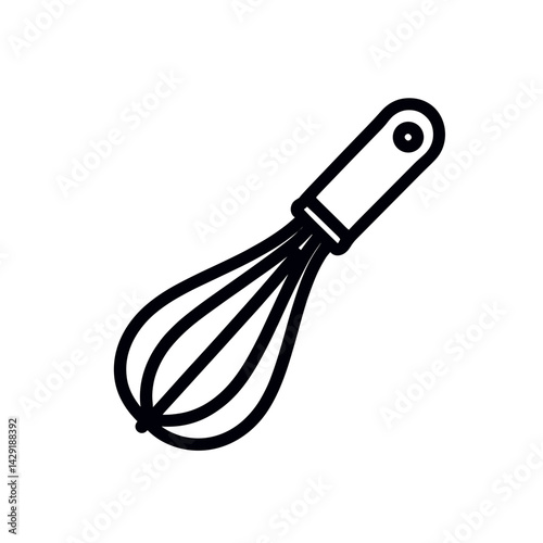 Whisk tool in minimalist style on a transparent background