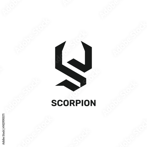 scorpion stinger letter S logo design