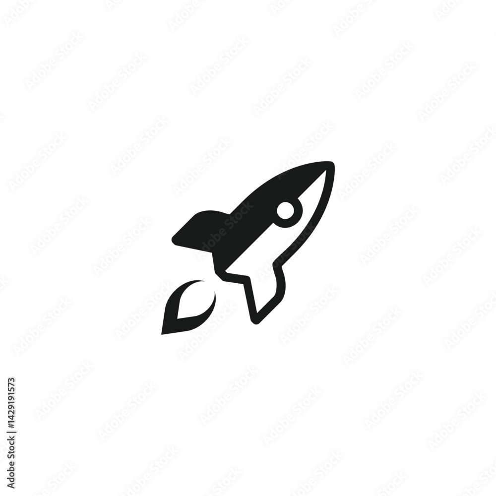Fototapeta premium simple rocket upright logo design