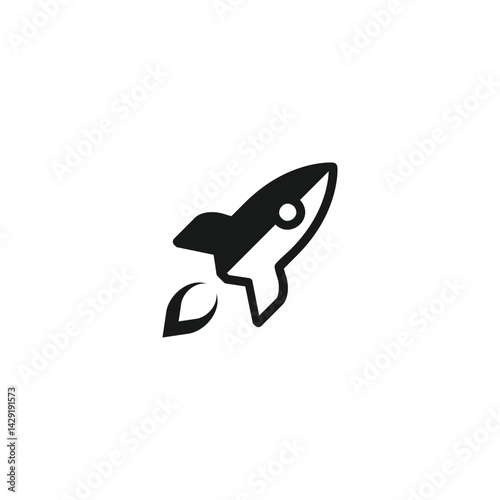 simple rocket upright logo design