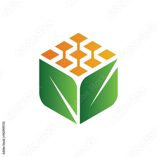 solar cell leaf bio tech logo design