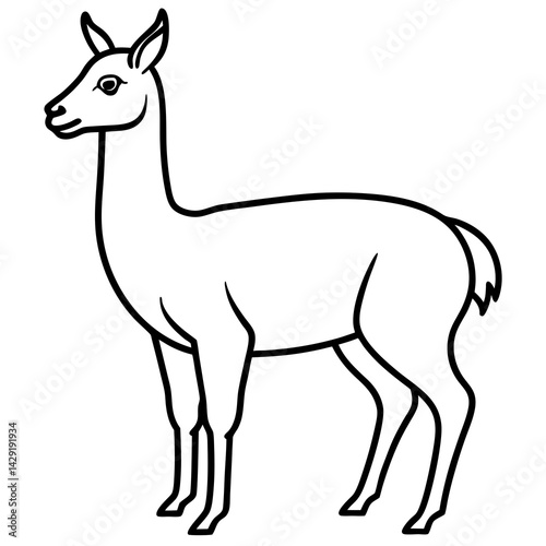 Sleek Vicuna One-Line Vector Art