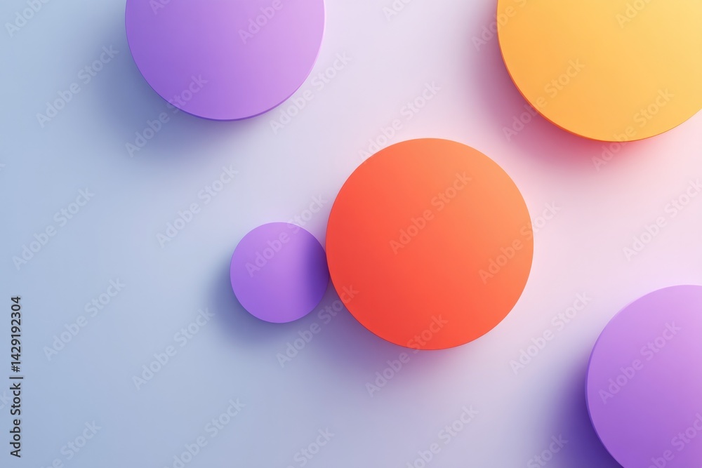 Obraz premium vibrant neon geometric shapes on minimalistic background with generous copy space