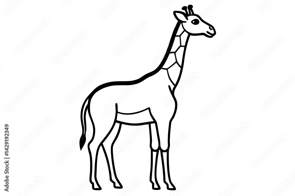 Fototapeta premium One-Line Giraffe Design