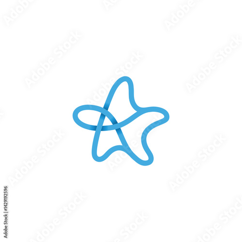 starfish star fish line art logo design