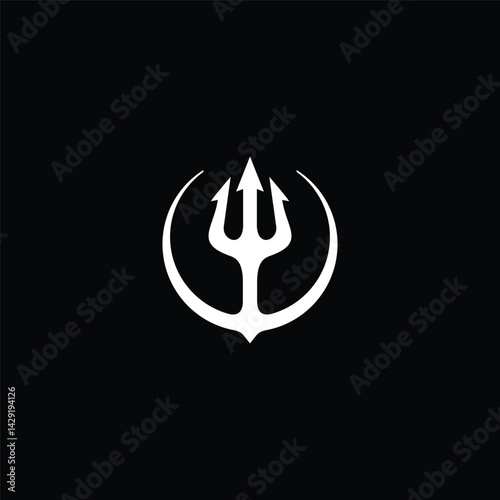 trident with circle logo design