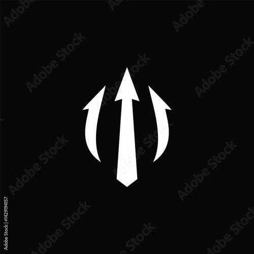 trident with up arrow logo design