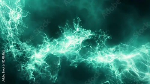 Abstract Teal Energy Flow: Mystical Luminescence