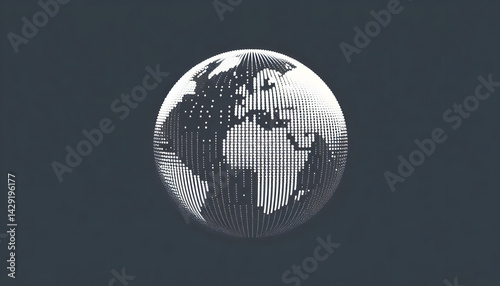 Stylized globe made of glowing dots on dark background, symbolizing digital Earth and global connectivity.