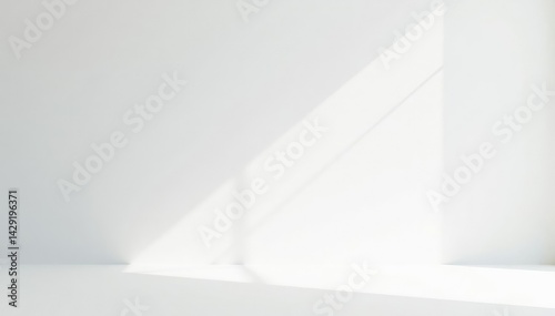 Pure white backdrop, pristine surface, minimalist aesthetic, art, purity, contemporary