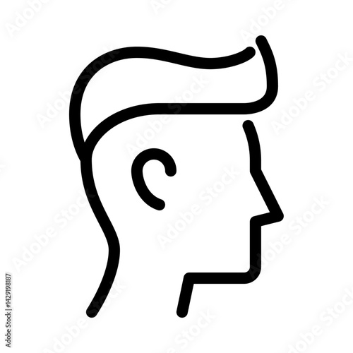 undercut hairstyle outline icon. male avatar side view black line illustration.