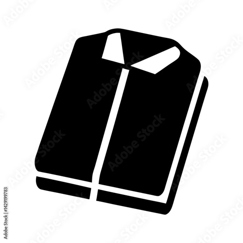 Isolated black and white folded dress shirt icon for fashion illustration style