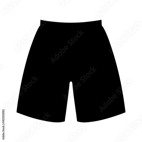 Isolated simple graphic of black athletic shorts for various sports activities
